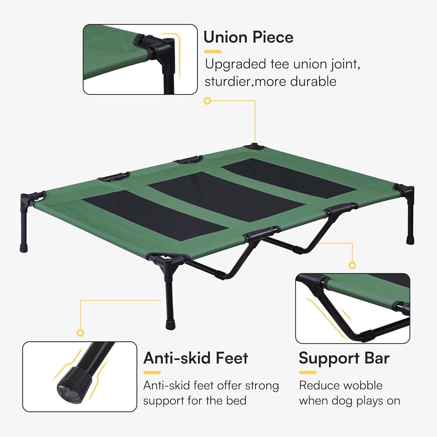 Premium Folding Elevated Pet Cot Bed with Canopy PVC and Polyester Comfortable Elevated Dog Bed