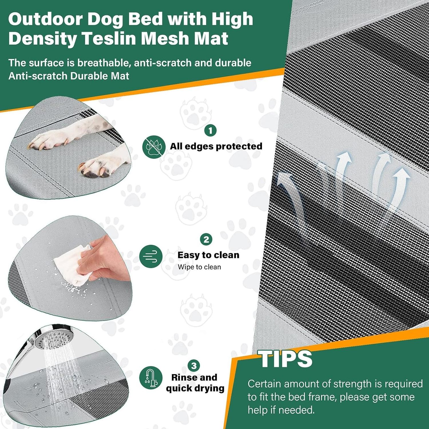 Medium Hammock Indoor Pet Bed  Washable Breathable Elevated Pet Bed with Removable Tent for Dog and Cat