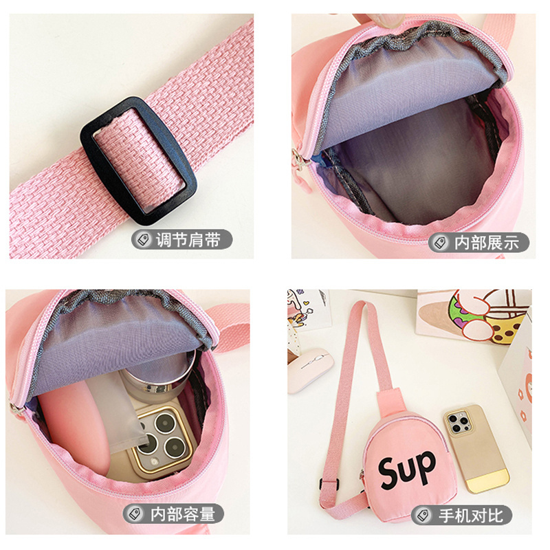 Korean version kids fashion girl boy pack shoulder messenger bag cute cartoon kawaii children melody chest fanny bag