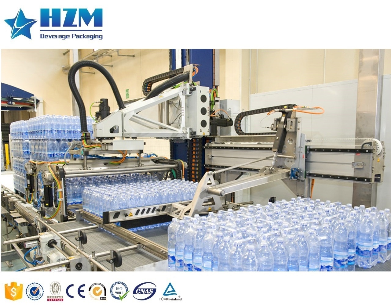 Palletizing Machine In Water Production Line , Fully Automatic Palletizer