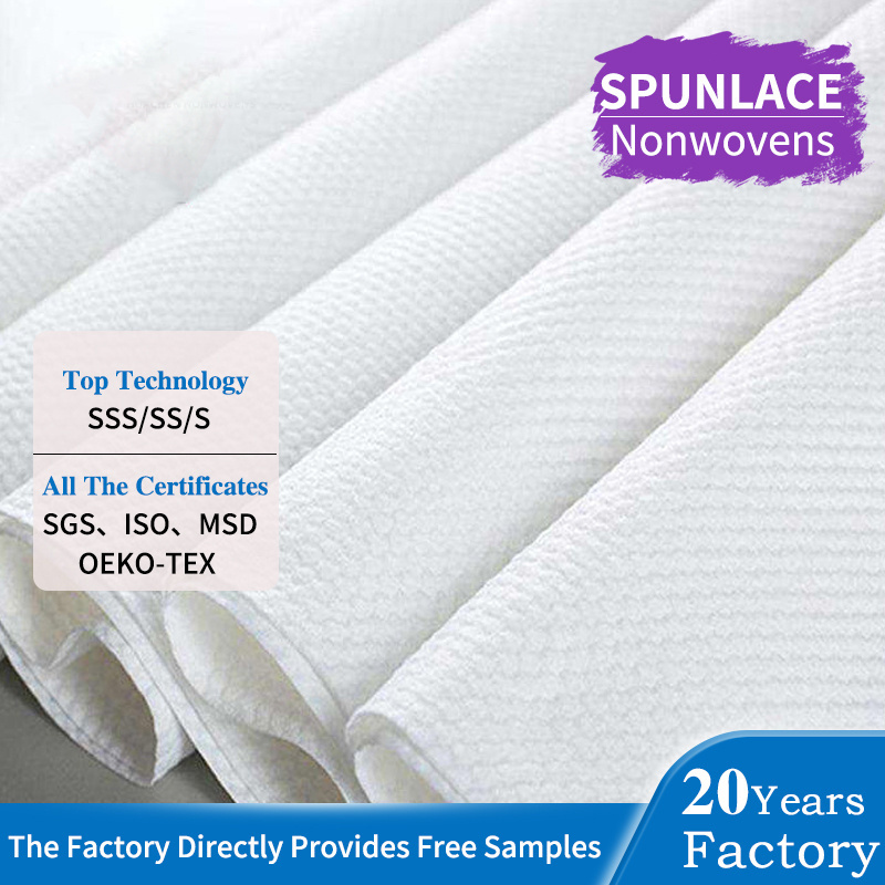 good price Biodegradable Woodpulp Viscose/Bamboo/Cotton Spunlace Nonwoven Fabric for wet wipes