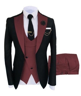 New High Quality Men's Solid Color Wedding Groomsman Formal Suit For Men Wedding