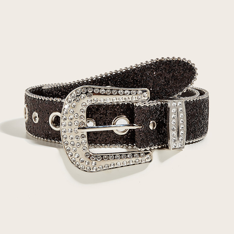 Fast Delivery Luxury Crystal Men Women Unisex Belt Diamond Studded Rhinestone Belts From China