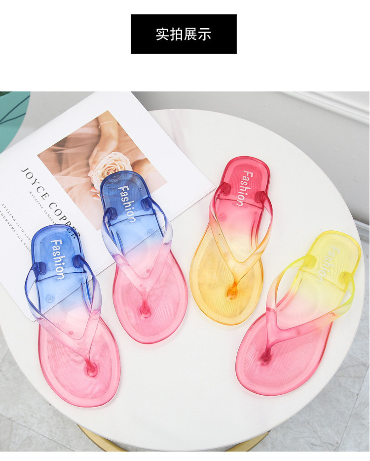 Flip Flop Slippers, Summer Jelly Sandals Transparent plastic Slides Flat Women Jelly Flip Flop