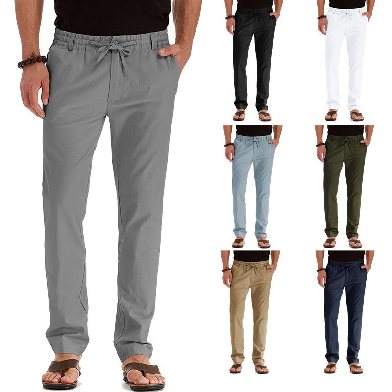 Classic Men'S 9-Color Casual Pants New Business Fashion Slim Fit Cotton Elastic Pants Men