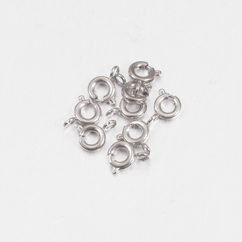 Bracelet Necklace Findings Open Jump Rings Connecters Jewelry Making DIY Handmade Accessories Stainless Steel 5mm Spring Clasps