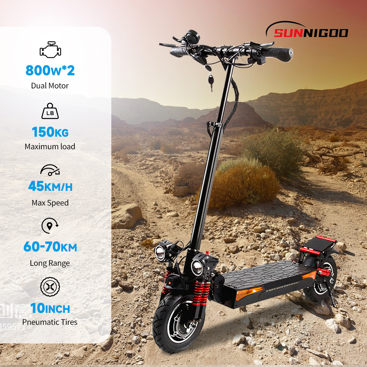 Dualtron 55KM Long Range Electric Scooter 10Inch Big Wheels 45KM/H Fast Speed 500W Power 48V Voltage Mobility Free Shipping