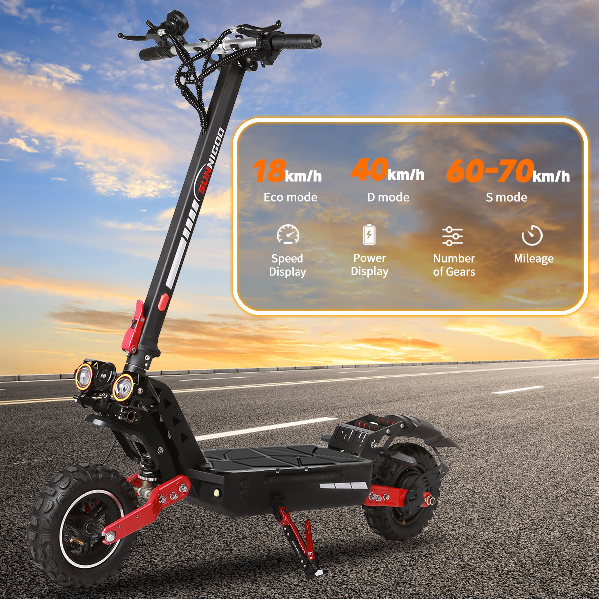 Powerful Dual Motor 85Km/h 100KM Scooters Off Road Foldable 11 Inch Fat Tire Electrical 5600W Electric Scooter