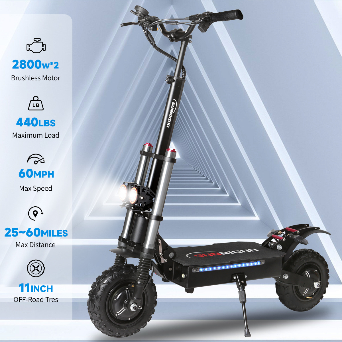 OEM Max 100km 5600W Powerful Electrical Scooter Dual Motor 2400w 5600w Foldable 11Inch Fat Air Tire 48V/60V 30/38Ah NFC Scooters