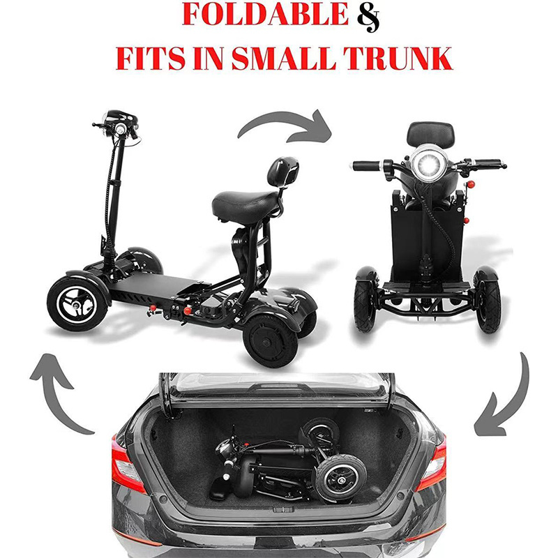 oem 4 wheel 2 person electric scooter adult folding 4 wheels scooter electric mobility scooter car power wheelchair for elderly