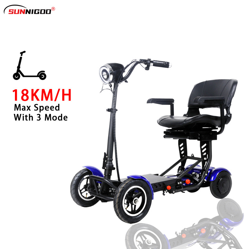 4 wheel Folding Electric Scooter Golf Carts Travel Range 25km/40km Mobility Scooter Handicapped Electric Scooter