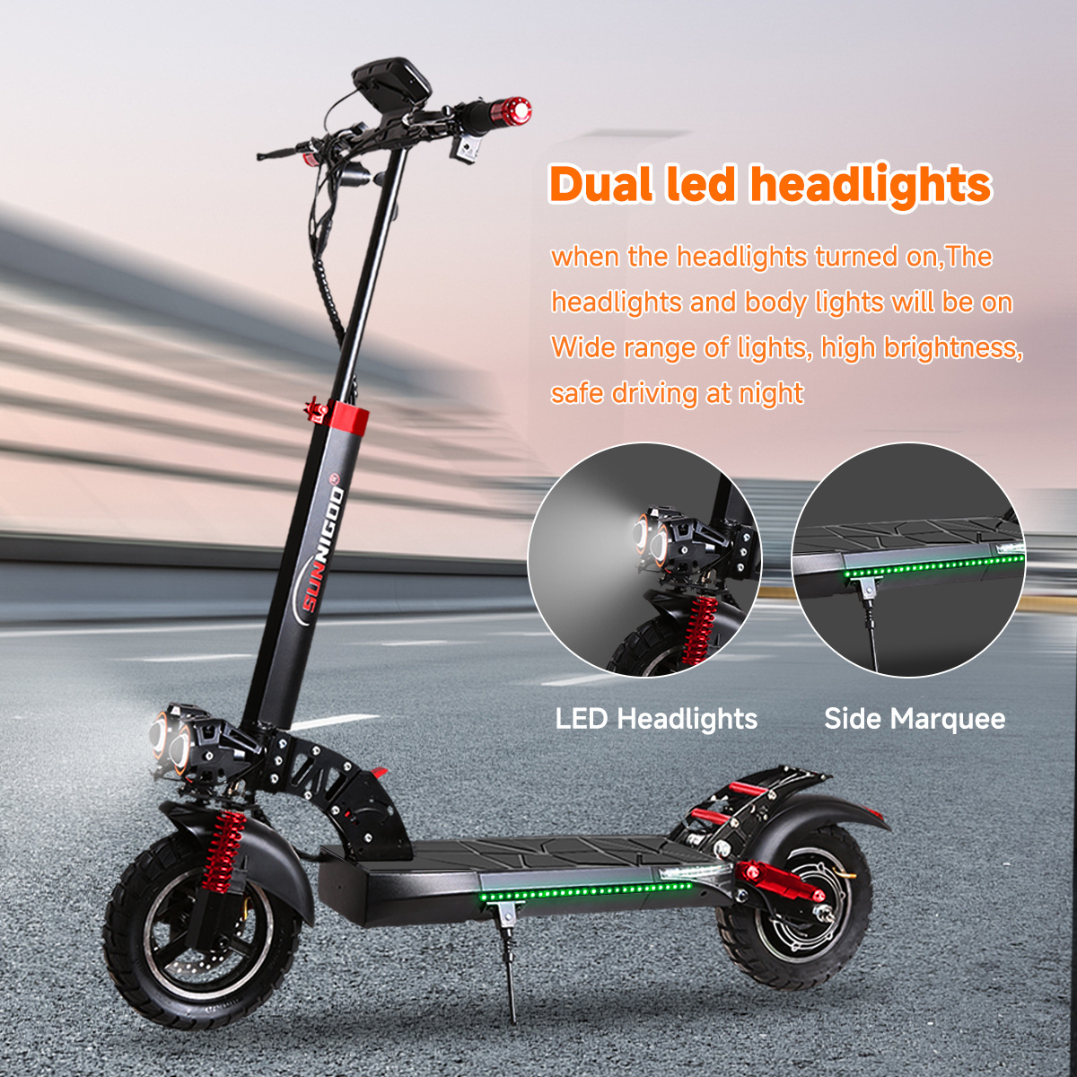 Factory customization 10 Inch Unisex 800W/1000W 48V  Mobility Scooter 50km/h Smart Adult Electric Scooter