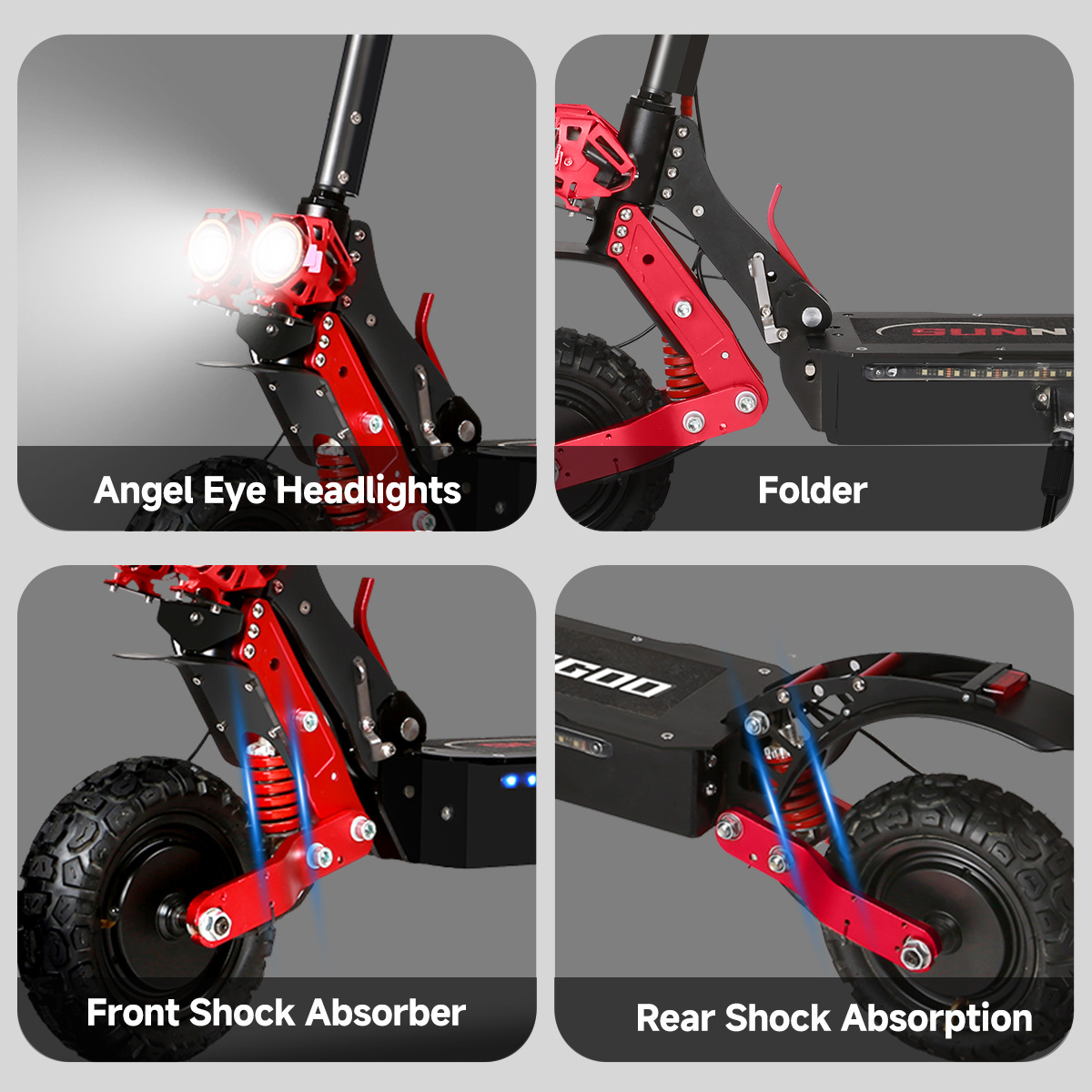 Fast Dispatch X7 Sunnigoo Escooter from Eu Warehouse 11 Inch Two Big Wheel Off Road Scooter Electric 3600W 24Ah with LED Screen