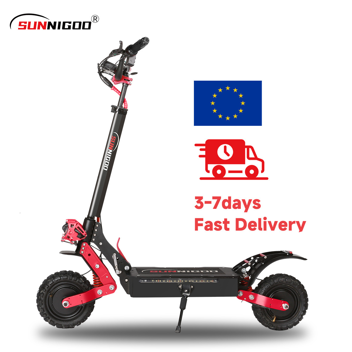 Fast Dispatch X7 Sunnigoo Escooter from Eu Warehouse 11 Inch Two Big Wheel Off Road Scooter Electric 3600W 24Ah with LED Screen