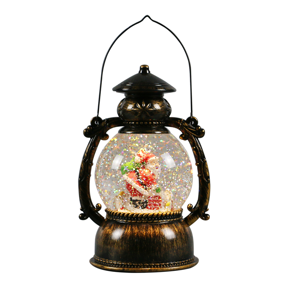 Wind lamp round swirling glitter water christmas light indoor use battery operated spinner LED lantern light