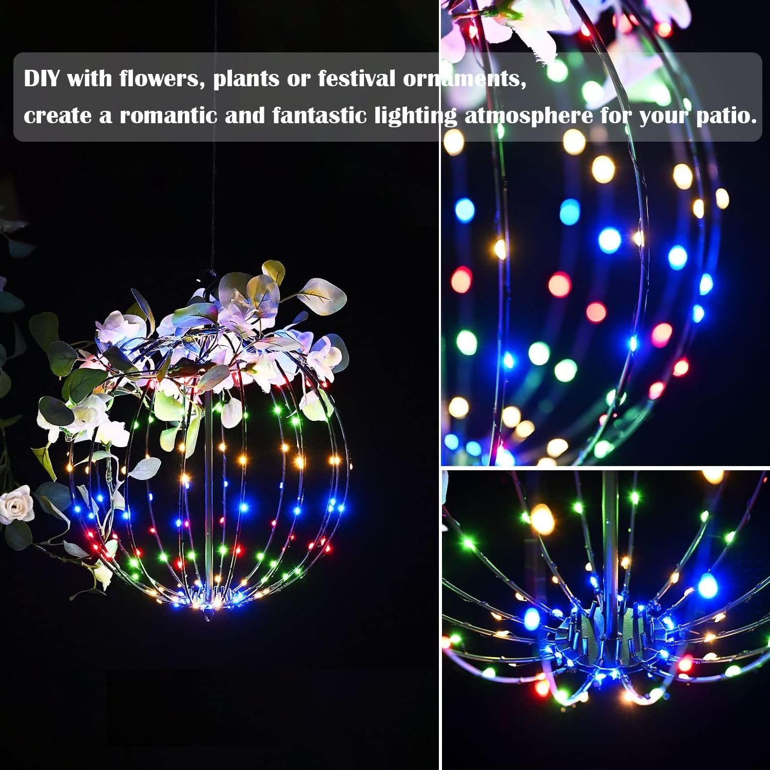 Outdoor/indoor foldable christmas sphere lights large backyard lighting decorations fairy lights metale ball lichterkette