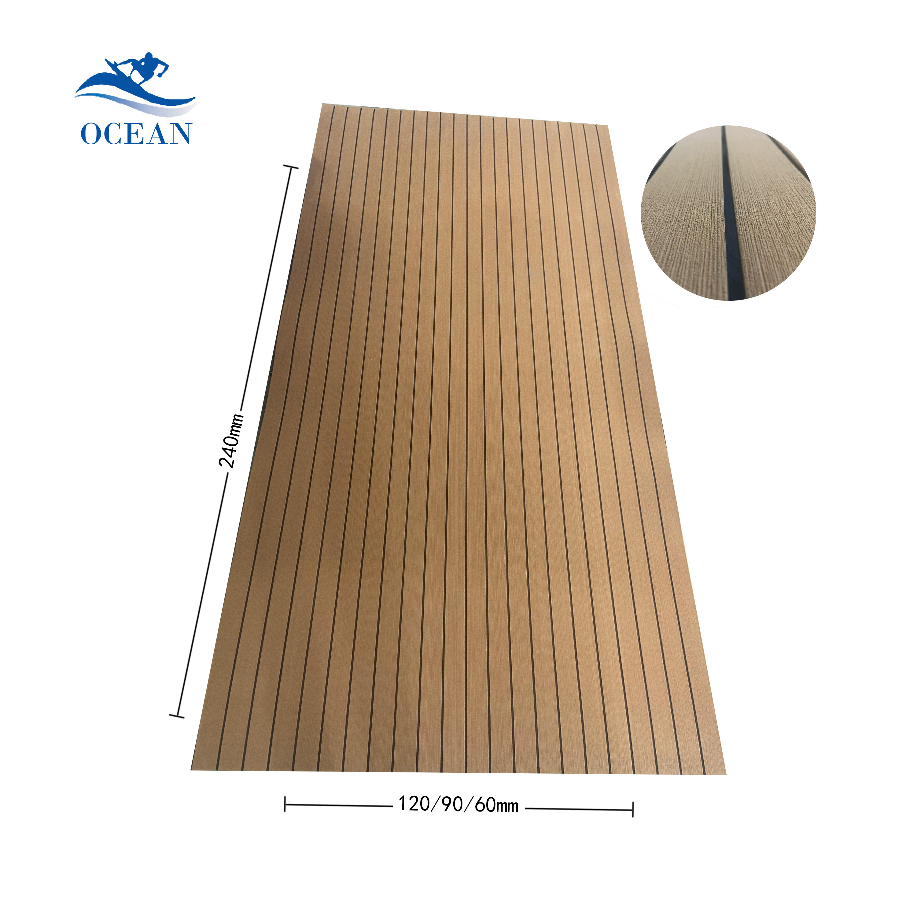 Ocean Oem/Odm Custom Eva Foam Self Adhesive Rubber Boat Anti Slip Floor Mats Synthetic Teak Sea Deck Rolls Boat Flooring