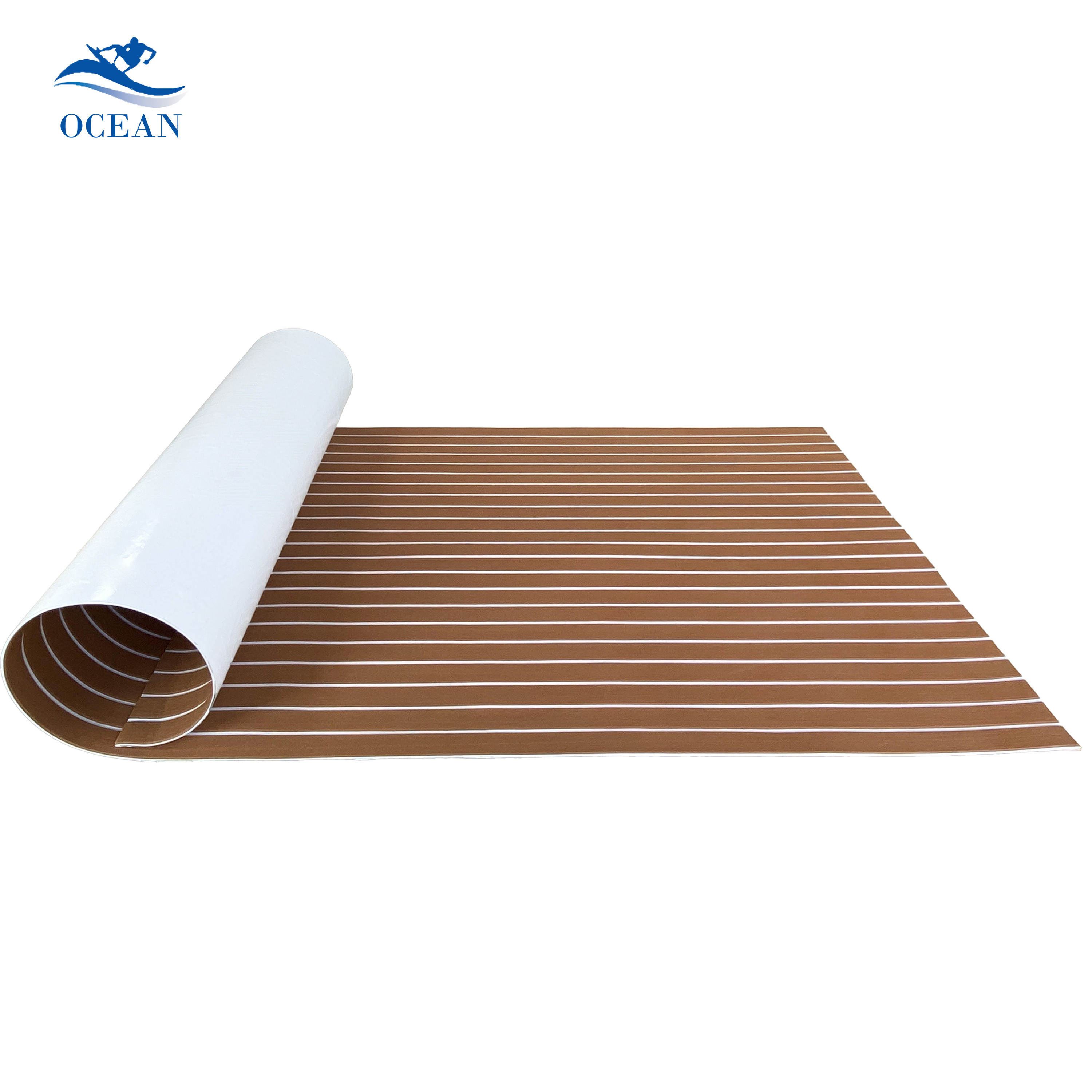 Ocean Custom Eva Foam Sea Deck Waterproof Anti Silp Anti Uv Faux Teak Boat Carpet Marine Foam Rolls Mats Yacht Boat Flooring