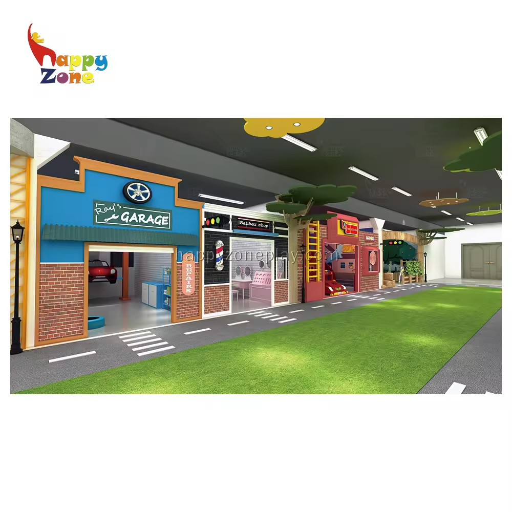 Happy Zone Kids Role Play House Tiny Town indoor Play house Infants Play Entertainment Center for indoor playground