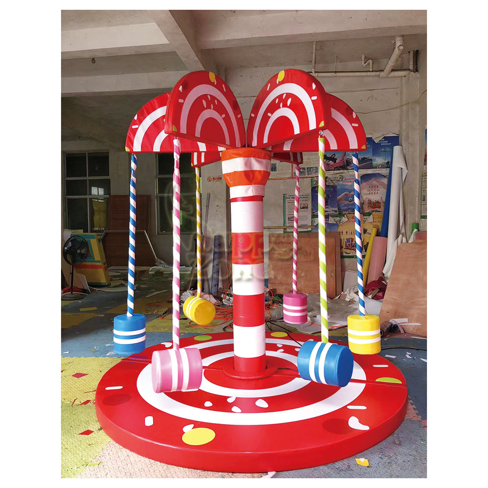 Electric Merry Go Round Coconut Tree Shape Swing indoor electric Playground equipment soft play for amusement park