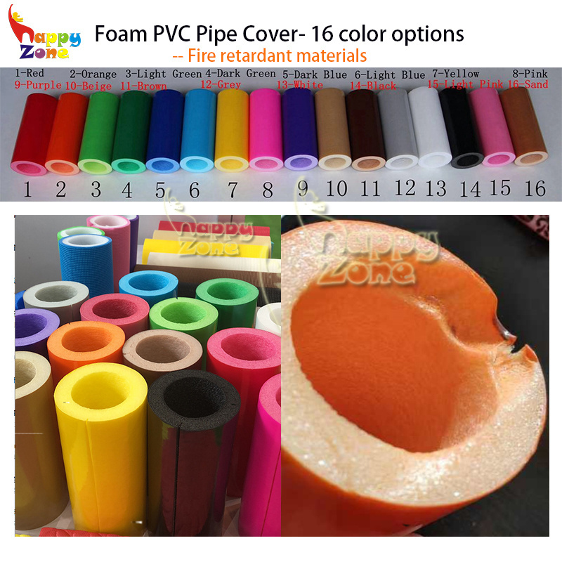 Fire Retardant  Soft PVC Foam Pipe Cover Pads Playground Protection Tuff Pads  for Children' Playground Steel Pipe