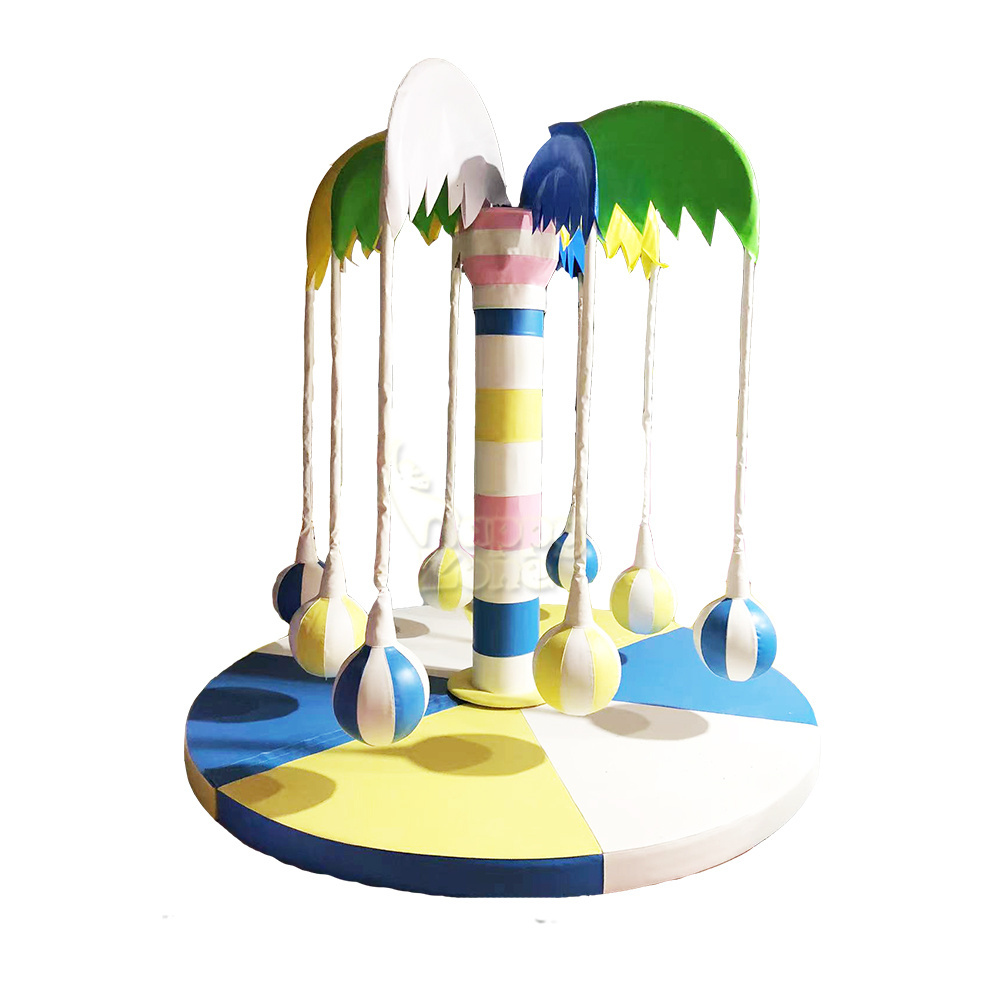 Electric Merry Go Round Coconut Tree Shape Swing indoor electric Playground equipment soft play for amusement park