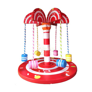 Electric Merry Go Round Coconut Tree Shape Swing indoor electric Playground equipment soft play for amusement park