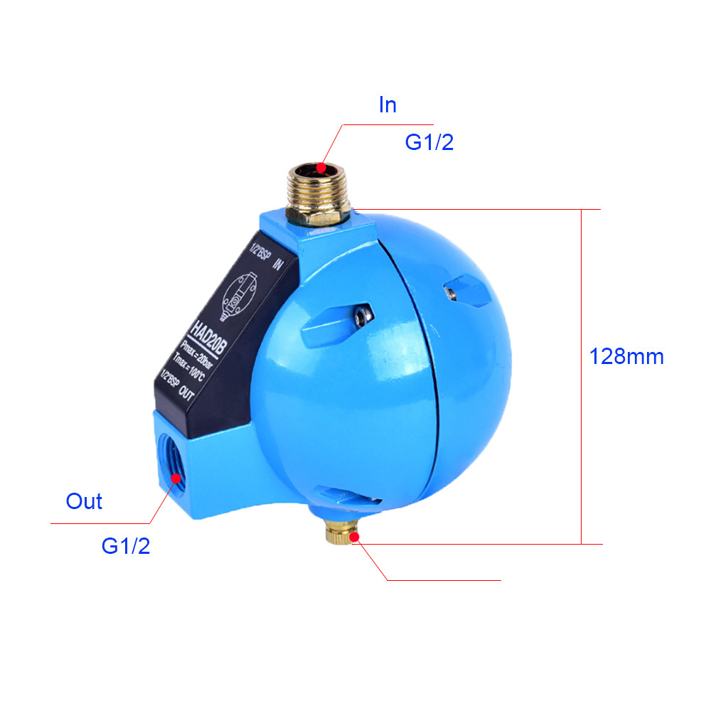 Automatic Drainer 1/2'' Interface Floating Ball Type Air Compressor Float Automatic Drain Valve Compressor Parts HAD20B