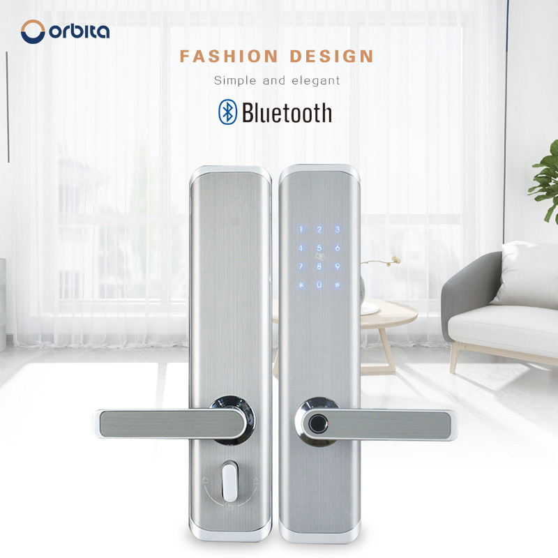 Orbita Apartment Mobile Control Keypad Biometric Electronic Ttlock Tuya Wifi Digital Fingerprint Smart Hotel Door Handle Locks