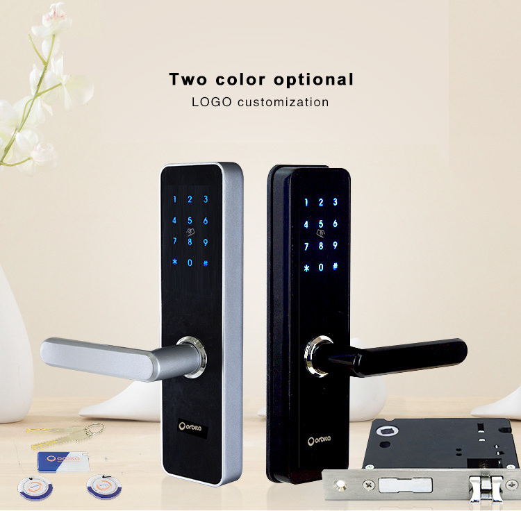 professional factory smartdoor lock rfid card sensor card door lock card and manual key lock