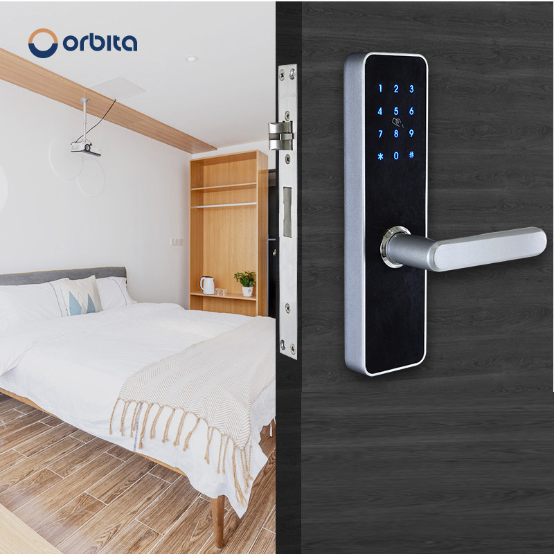 professional factory smartdoor lock rfid card sensor card door lock card and manual key lock