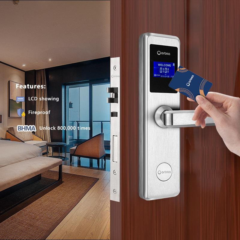 Good Performance Deadbolt 5 Latches M1 RFID Hotel Card Door Lock System