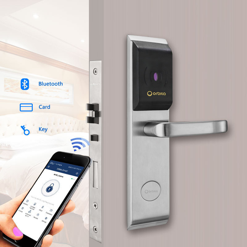 7 Star Us Ansi Zigbee Wifi Mobile Key Rfid Digital App Blue tooth Online Hotel Pms Opera Keyless System Smart Door Lock For Door