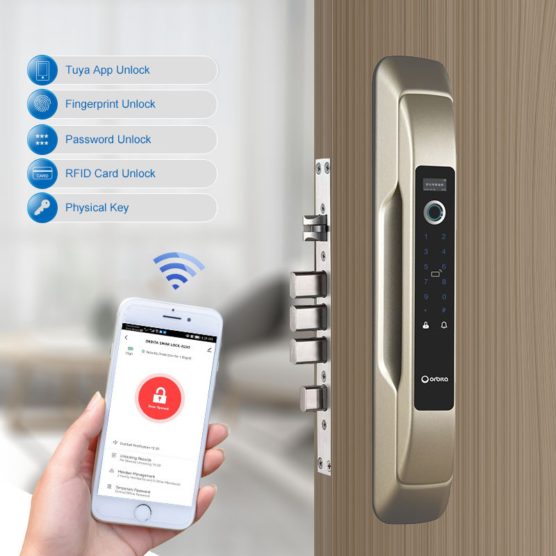 Orbita High Security Triple Anti-theft Alex Security Keyless Tuya Digital Smart Biometric Wireless Keypad Zigbee Smart Locks