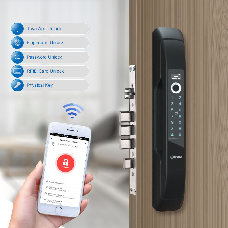 Orbita High Security Triple Anti-theft Alex Security Keyless Tuya Digital Smart Biometric Wireless Keypad Zigbee Smart Locks