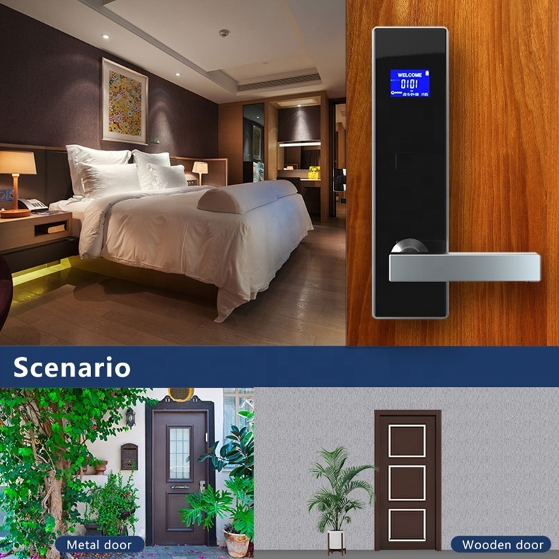 Orbita Black Color Intelligent Smart RFID Swipe Rfid Key card Hotel Door Locks with Hotel Management Software