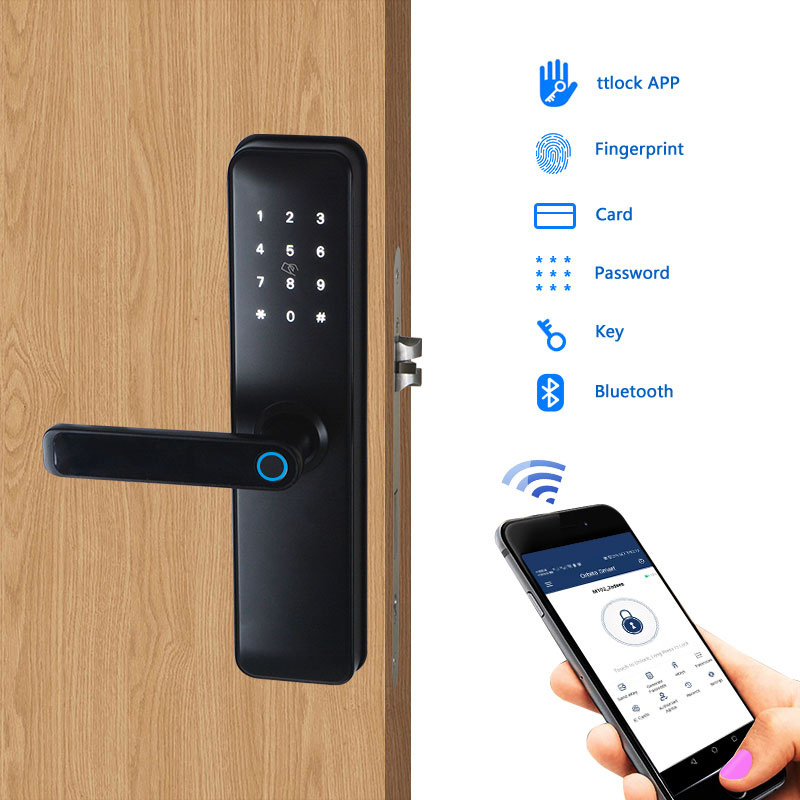 Orbita Waterproof Tuya Wifi App Finger Print Keyless Smart Door Locks, Ttlock Biometric Fingerprint Door Handle Digital  Locks