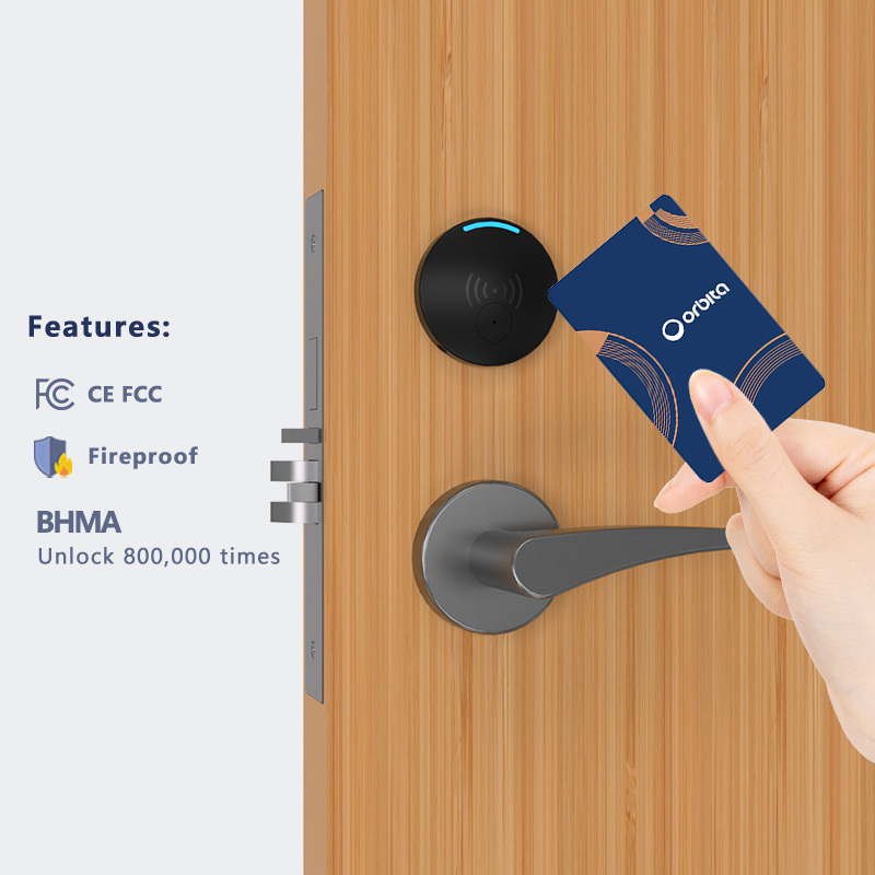 Orbita Outdoor High Security Master Key System Keyless Entry Rfid Electronic Door Handle Card Key Smart Hotel Door Locks Systems