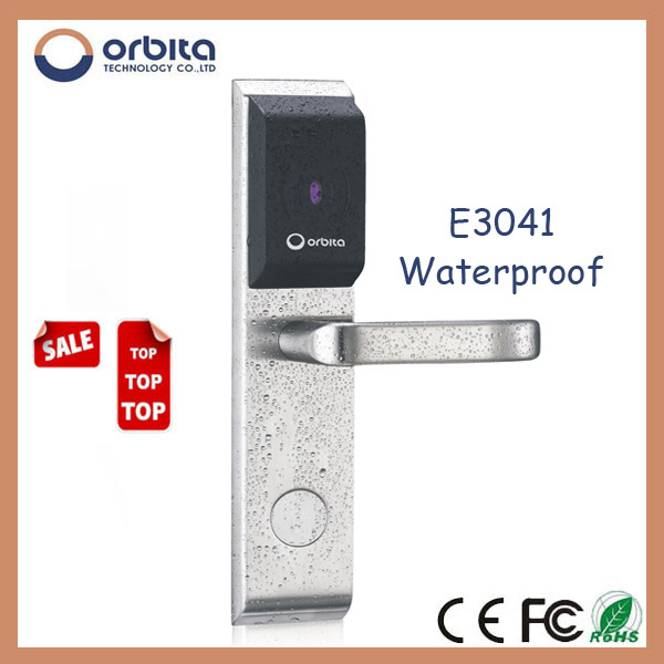 Orbita waterproof function RFID Card steel door guard security hotel door guard lock with management software system