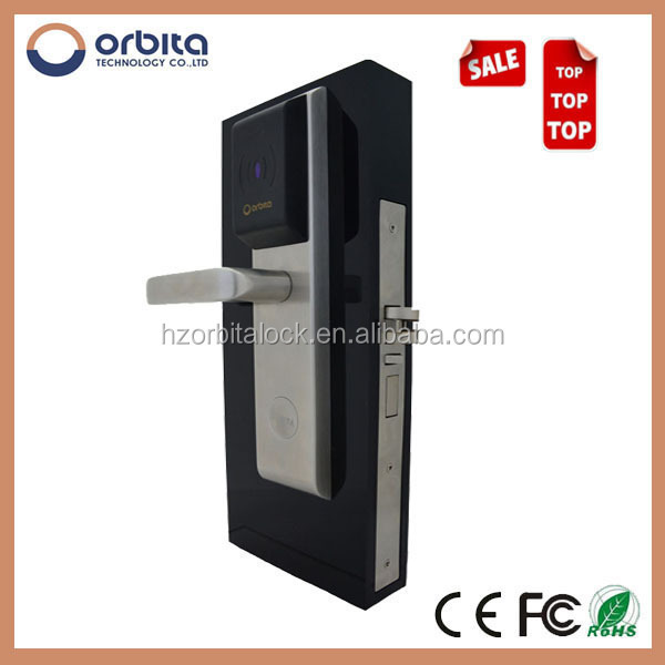 Orbita waterproof function RFID Card steel door guard security hotel door guard lock with management software system