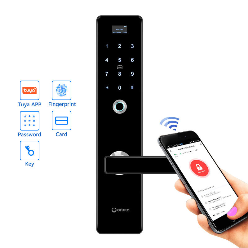 Orbita Safety And Security Tamper-proof Alarm Mini USB Port LCD Display For Text Navigation Smart Door Lock