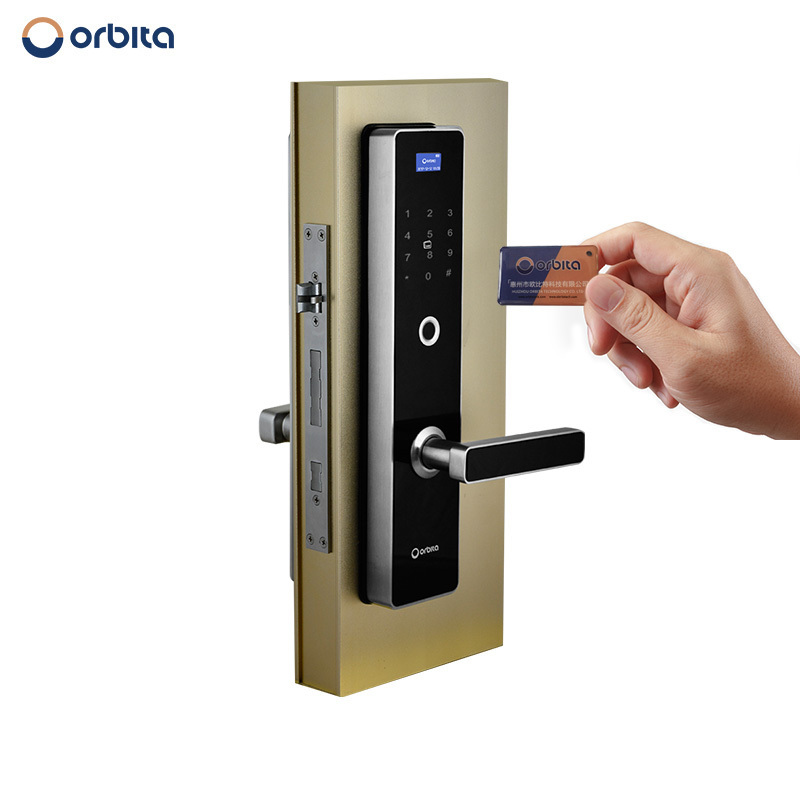 Orbita Safety And Security Tamper-proof Alarm Mini USB Port LCD Display For Text Navigation Smart Door Lock