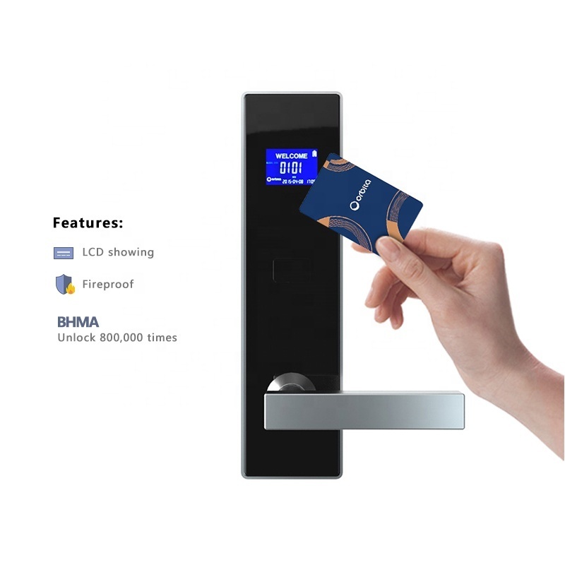 Orbita Intelligent Wireless Rfid Card Keyless LCD Screen Bluetooth Door latch Hotel Security Door Lock