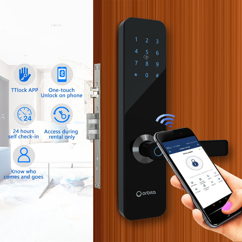 Orbita Rfid Hotel Smart Electronic Apartment Password Mobile-opened Wifi Keypad Biometric Fingerprint Door Handle Locks