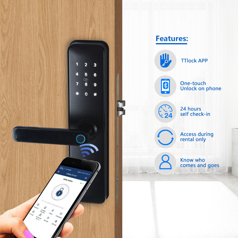 Shenzhen high quality smart fingerprint lock to apartment airbnb use 5050 4585 mortise door lock