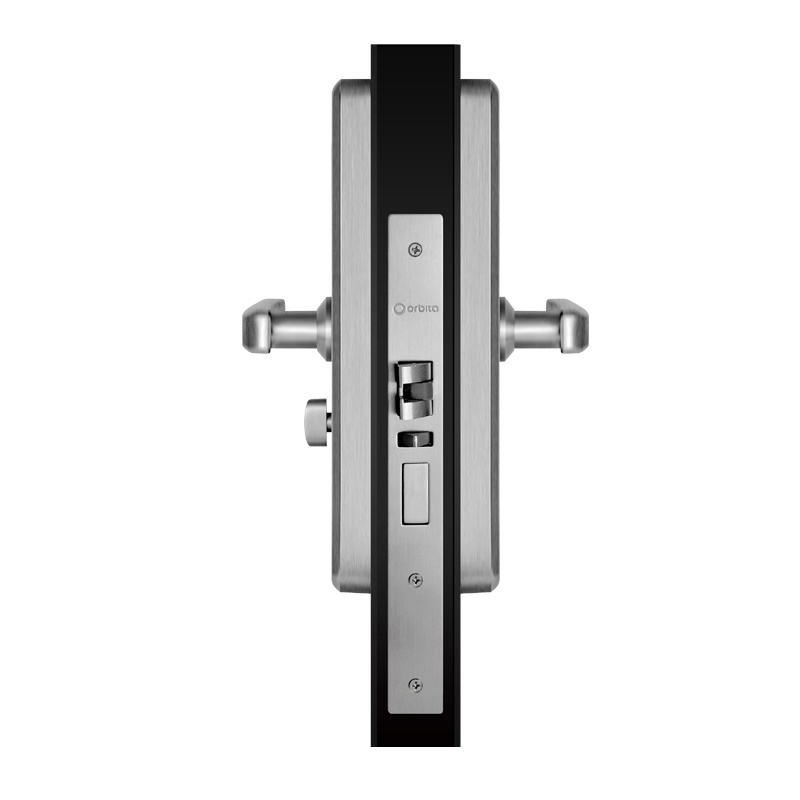 Best selling rfid card key hotel lock system, stainless steel electrical panel security handle hotel door lock