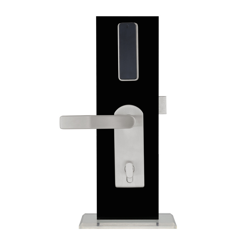 European electric mortise lock, narrow digital rfid hotel door handle lock, slim thin smart hotel key card door lock