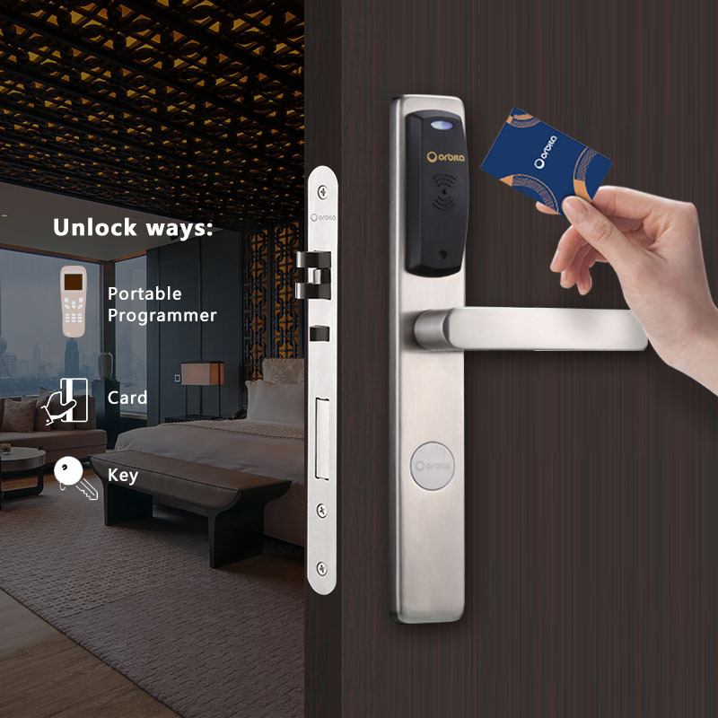 Orbita Cerraduras Con Tarjeta Euro Mortise Rfid Card Hotel Room Electronic Key Card Door Locks With Management Software System