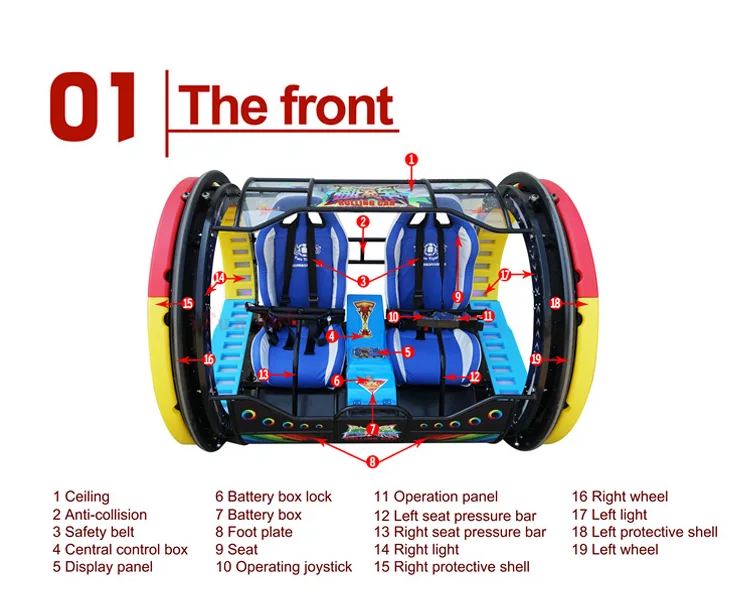 The Latest Happy Car Amusement Ride, Capacity Happy Car Amusement Ride, 360 Degree Rotation Happy Rolling Car