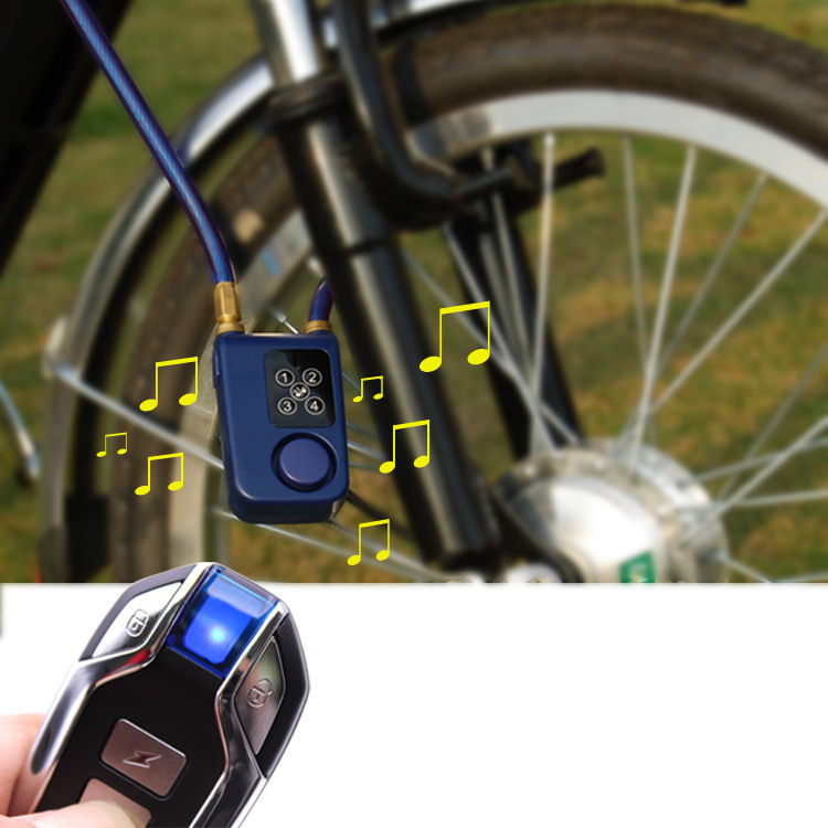 Best Seller Bike Lock, Anti Thft Alarm Fat Tire Bike Cable Lock Set, Bicycle Alarm Lock Controlled By App Ble Bike Lock